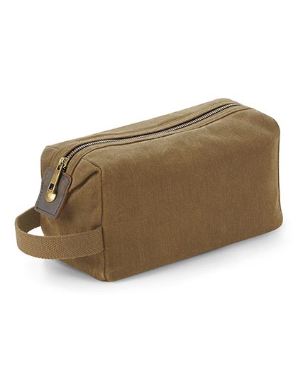 Heritage Waxed Canvas Wash Bag (QD651)