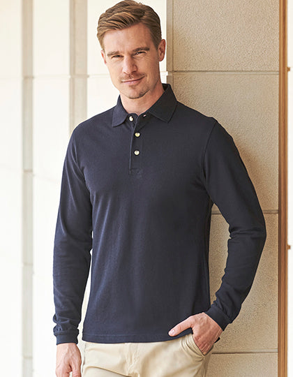 Long Sleeved Cotton Piqué Polo Shirt (W105)