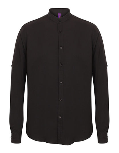Men´s Mandarin Shirt Roll Tab Sleeve (W592)