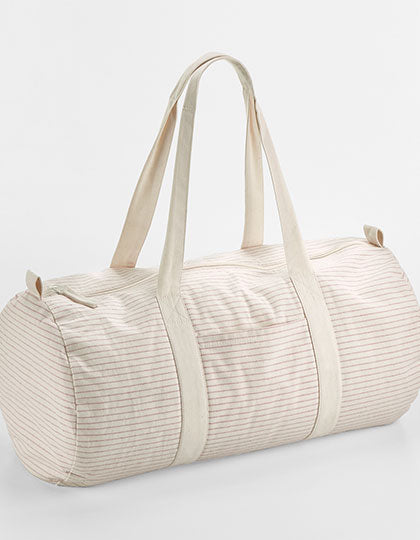 Striped Organic Cotton Barrel Bag (WM258)