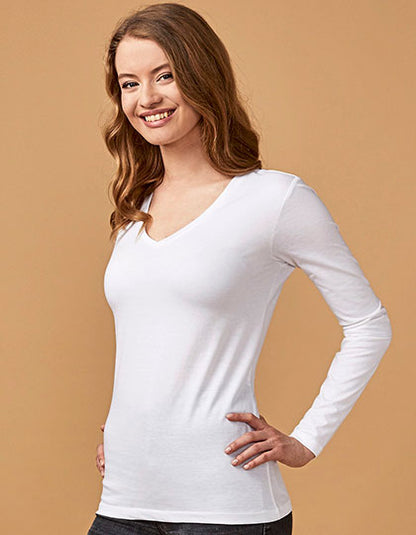 Women´s V-Neck T-Shirt Long Sleeve (XO1560)