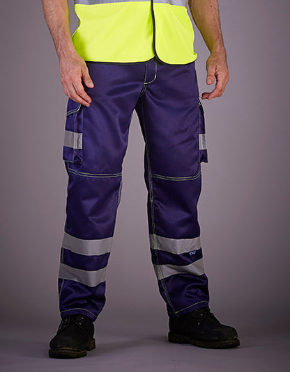 Hi-Vis Cargo Trousers With Knee Pad Pockets (YK018T)