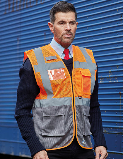 Hi-Vis Top Cool Recycled Open Mesh Executive Waistcoat (YK820)
