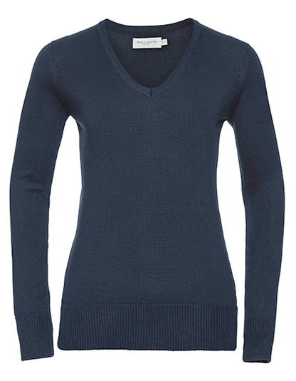 Ladies´ V-Neck Knitted Pullover (Z710F)