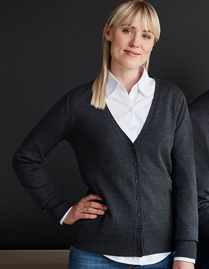 Ladies´ V-Neck Knitted Cardigan (Z715F)