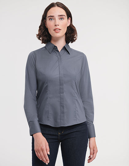 Ladies´ Long Sleeve Fitted Polycotton Poplin Shirt (Z924F)