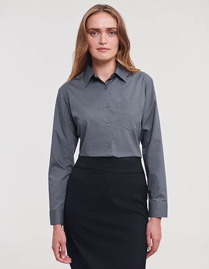 Ladies´ Long Sleeve Classic Polycotton Poplin Shirt (Z934F)