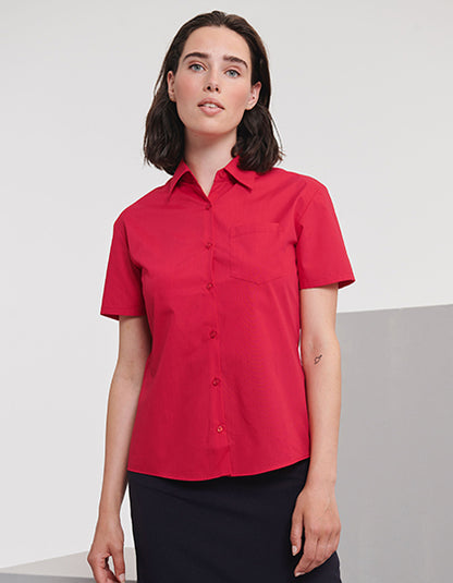 Ladies´ Short Sleeve Classic Polycotton Poplin Shirt (Z935F)