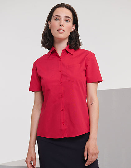 Ladies´ Short Sleeve Classic Polycotton Poplin Shirt (Z935F)