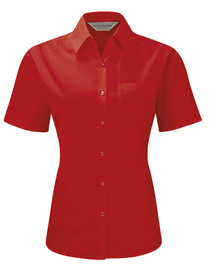 Ladies´ Short Sleeve Classic Polycotton Poplin Shirt (Z935F)
