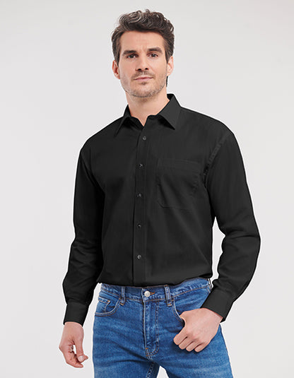 Men´s Long Sleeve Classic Pure Cotton Poplin Shirt (Z936)