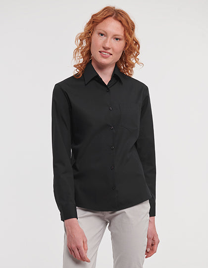 Ladies´ Long Sleeve Classic Pure Cotton Poplin Shirt (Z936F)