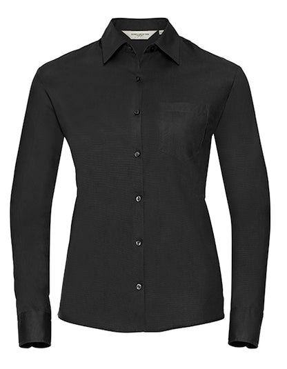 Ladies´ Long Sleeve Classic Pure Cotton Poplin Shirt (Z936F)