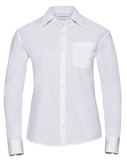 Ladies´ Long Sleeve Classic Pure Cotton Poplin Shirt (Z936F)