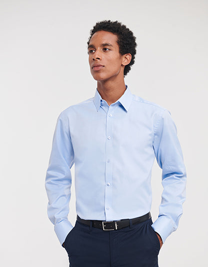 Men´s Long Sleeve Tailored Herringbone Shirt (Z962)