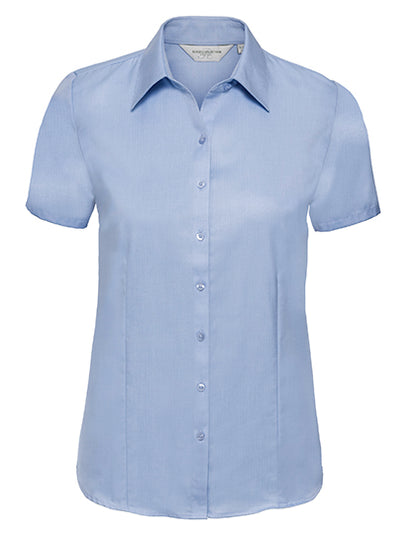 Ladies´ Short Sleeve Tailored Herringbone Shirt (Z963F)