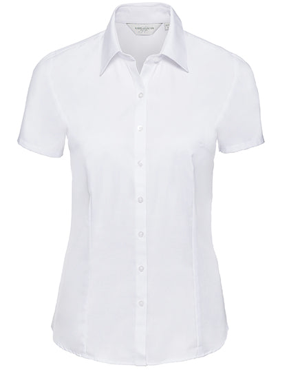 Ladies´ Short Sleeve Tailored Herringbone Shirt (Z963F)