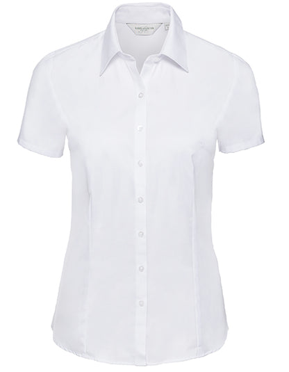 Ladies´ Short Sleeve Tailored Herringbone Shirt (Z963F)
